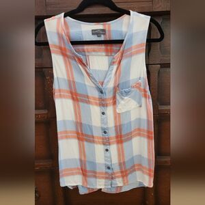 Market & Spruce Vibrant Pink and Blue Tank Top